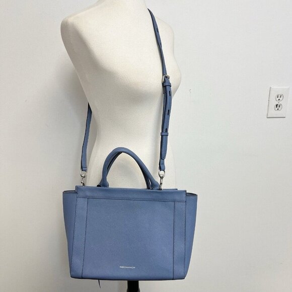 Rebecca Handbags - REBECCA MINKOFF Monroe Blue double handle adjustable shoulder strap tote bag